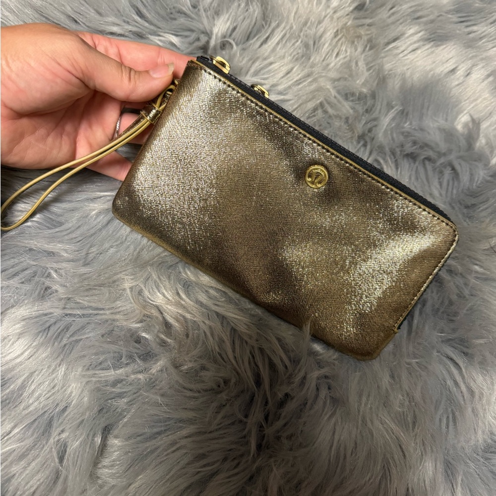 Lululemon Metallic Gold Wristlet Clutch